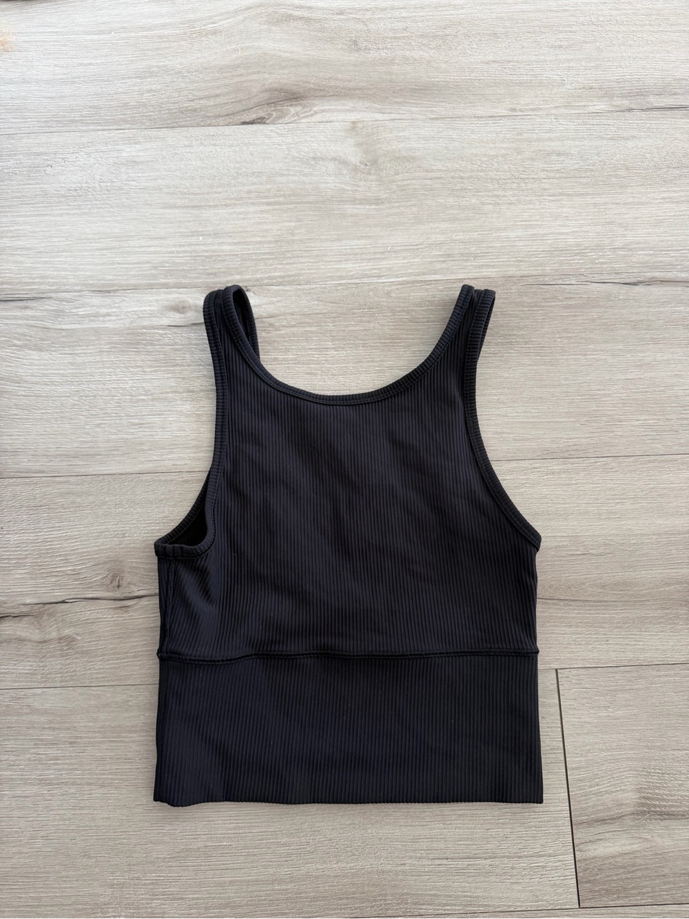 lululemon athletica Black Ribbed Crop Tank